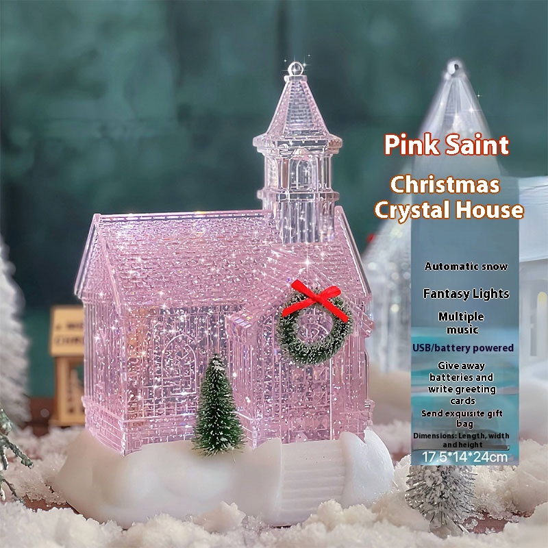 Pink Christmas Crystal House