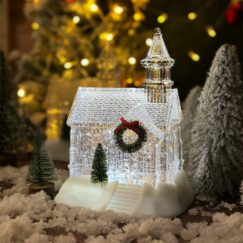 Title 9, Eve Luminous Crystal House Christmas Gift. Illu...