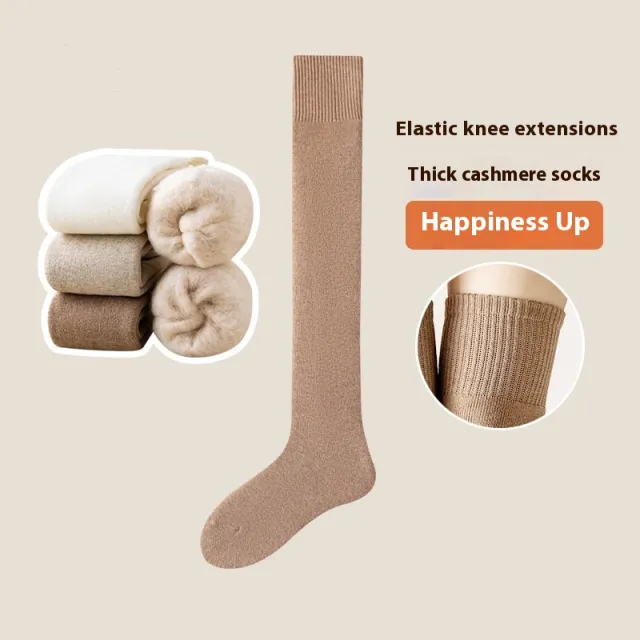 Over Knee Socks Long Tube Fleece lined Thick Cashmere Warm No 5 Color - Shop at LoveMi