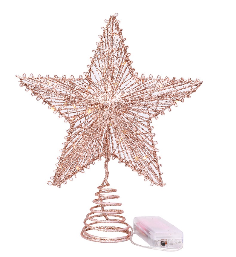 Title 9, Linear Iron Christmas Tree Top Star Five-pointe...