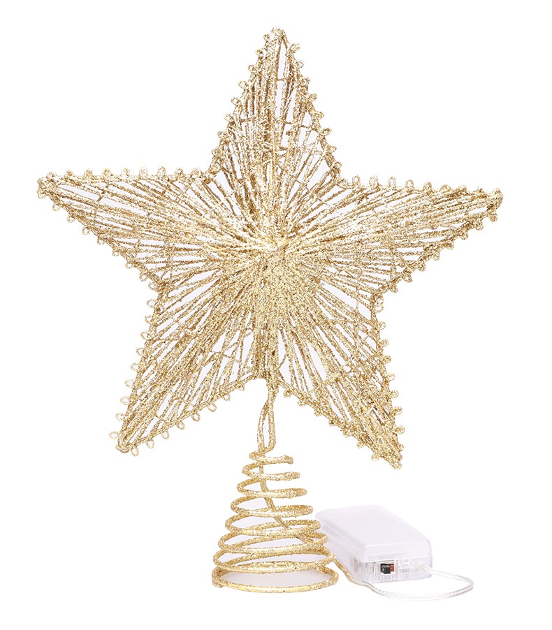 Title 2, Linear Iron Christmas Tree Top Star Five-pointe...