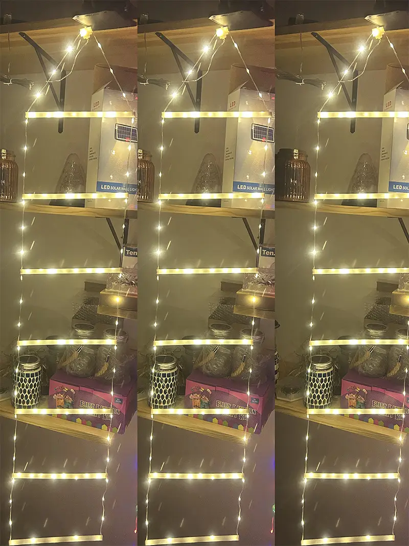 Christmas LED Ladder Lighting Chain Santa Claus Climbing Light