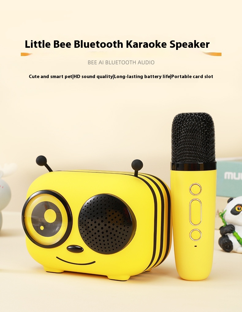 Karaoke Integrated Microphone Home Bee Wireless Bluetooth Speaker
