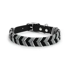 Pet Collar Metal Buckle Dog Collar Traction - Night Black - View 1