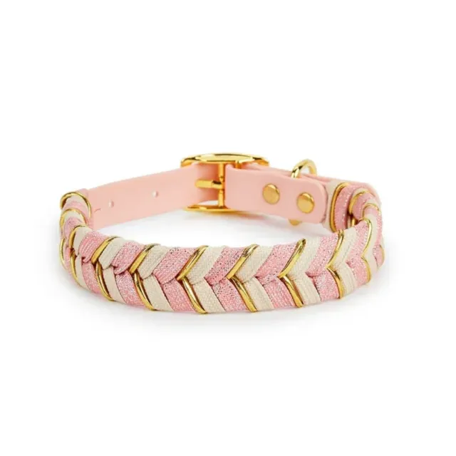 Pet Collar Metal Buckle Dog Collar Traction Moon Pink - Shop at LoveMi