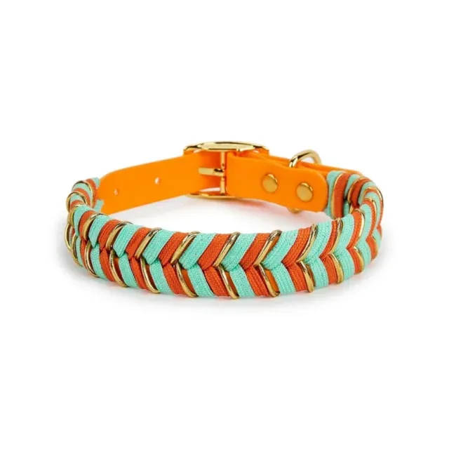 Pet Collar Metal Buckle Dog Collar Traction Zhu Xi Orange - Shop at LoveMi