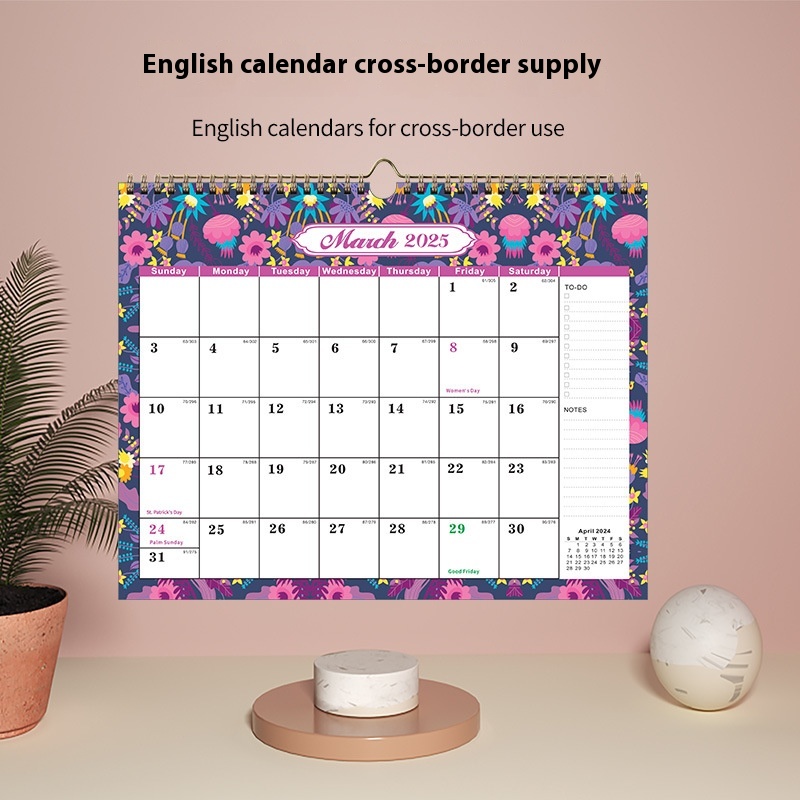 2025 European and American International Holidays English Desktop Calendar Wall Calendar Monthly Calendar