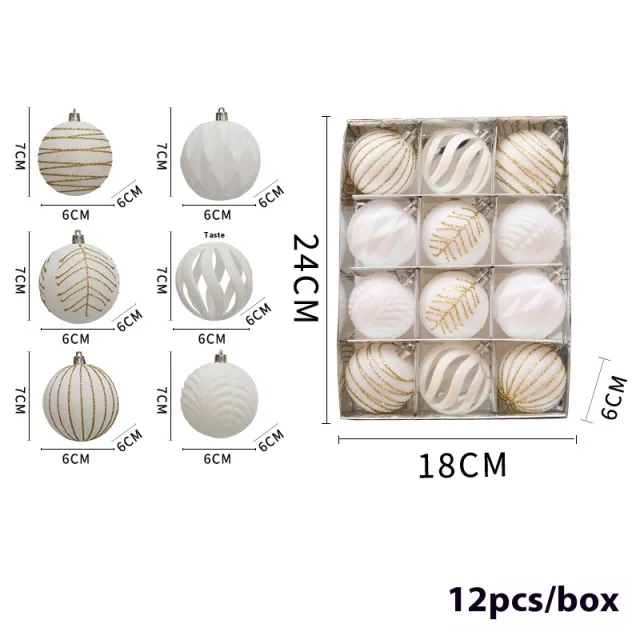 Christmas Red Flocking Colored Drawing Ball 12 6cm Suit 2 - Shop at LoveMi