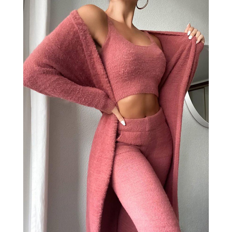 Cozy Pajama Set, 3 Piece Lounge Set, Cute Loungewear, Warm Suit Sets, Matching S - Picture 12 of 12