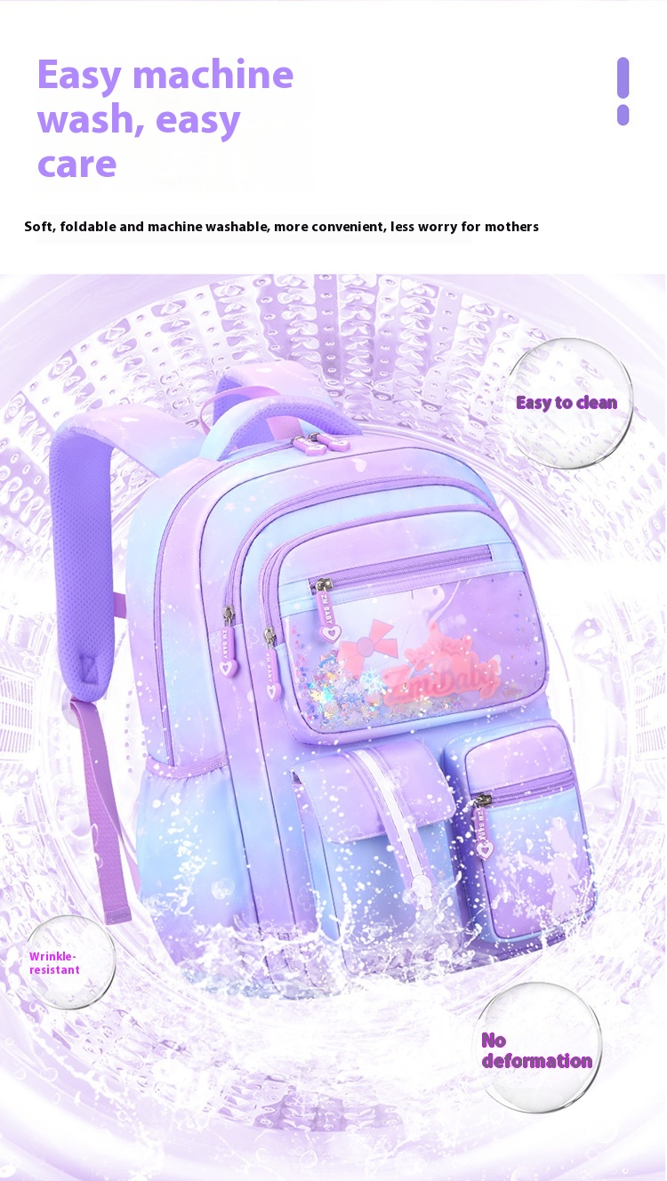 Title 4, Cute Cartoon Large Capacity Schoolbag with Spin...