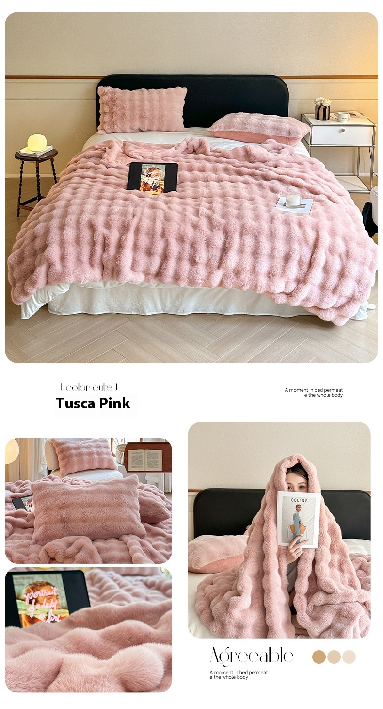 Title 8, Rex Rabbit Velvet Blanket Thickened Warm Fur Ve...