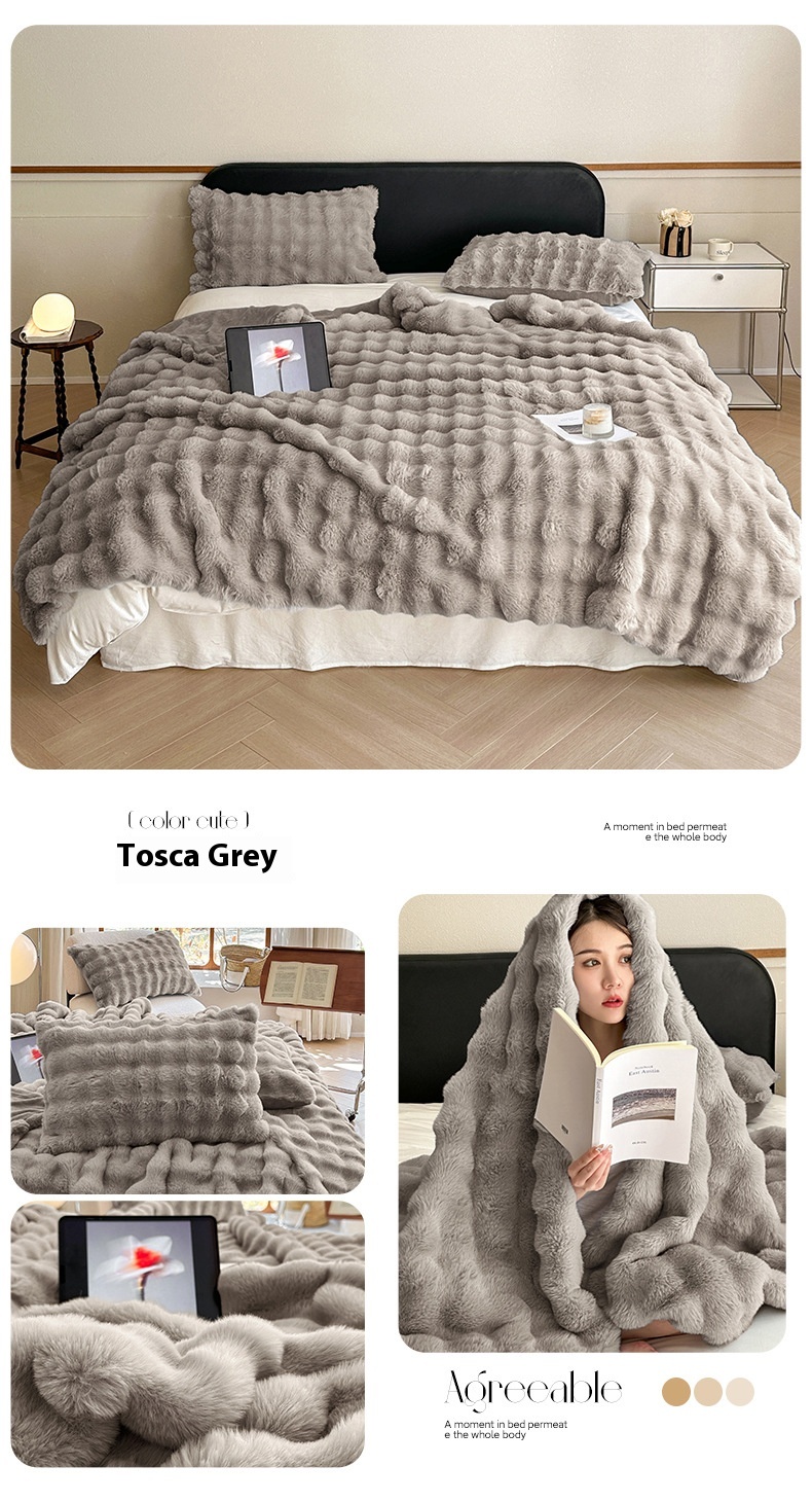 Title 7, Rex Rabbit Velvet Blanket Thickened Warm Fur Ve...