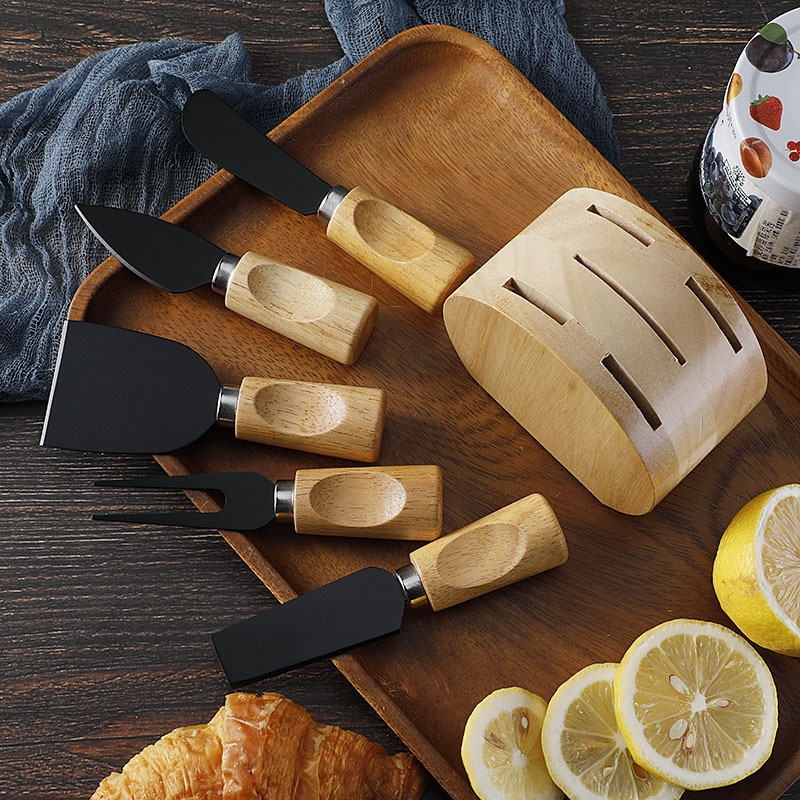 Title 18, Oak Seat Cheese Knife Suit Stainless Steel Fork...