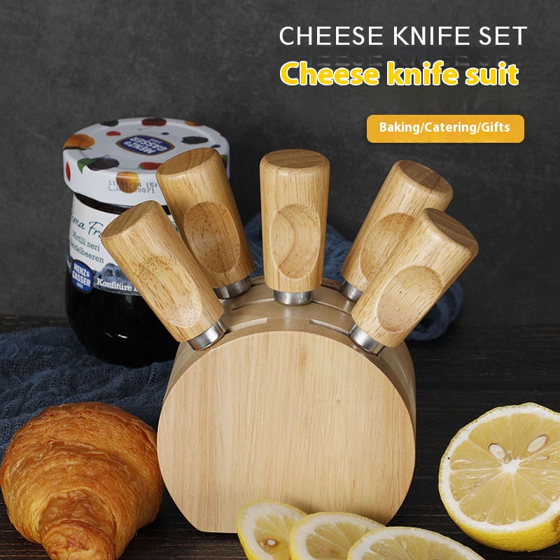 Title 6, Oak Seat Cheese Knife Suit Stainless Steel Fork...