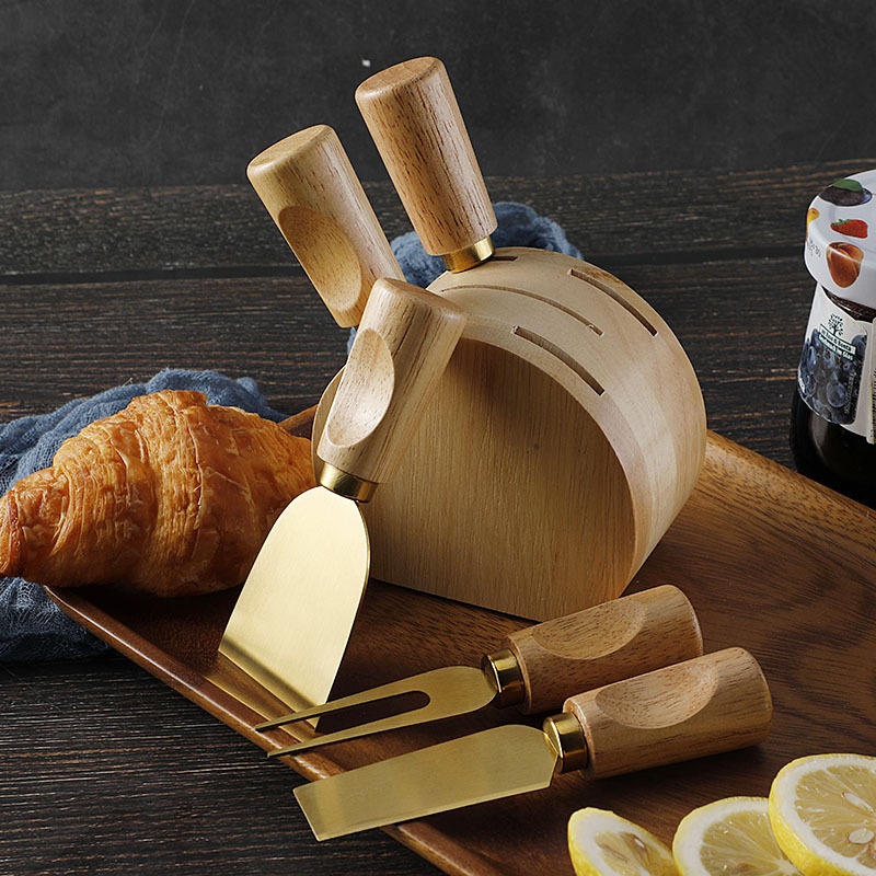 Title 13, Oak Seat Cheese Knife Suit Stainless Steel Fork...