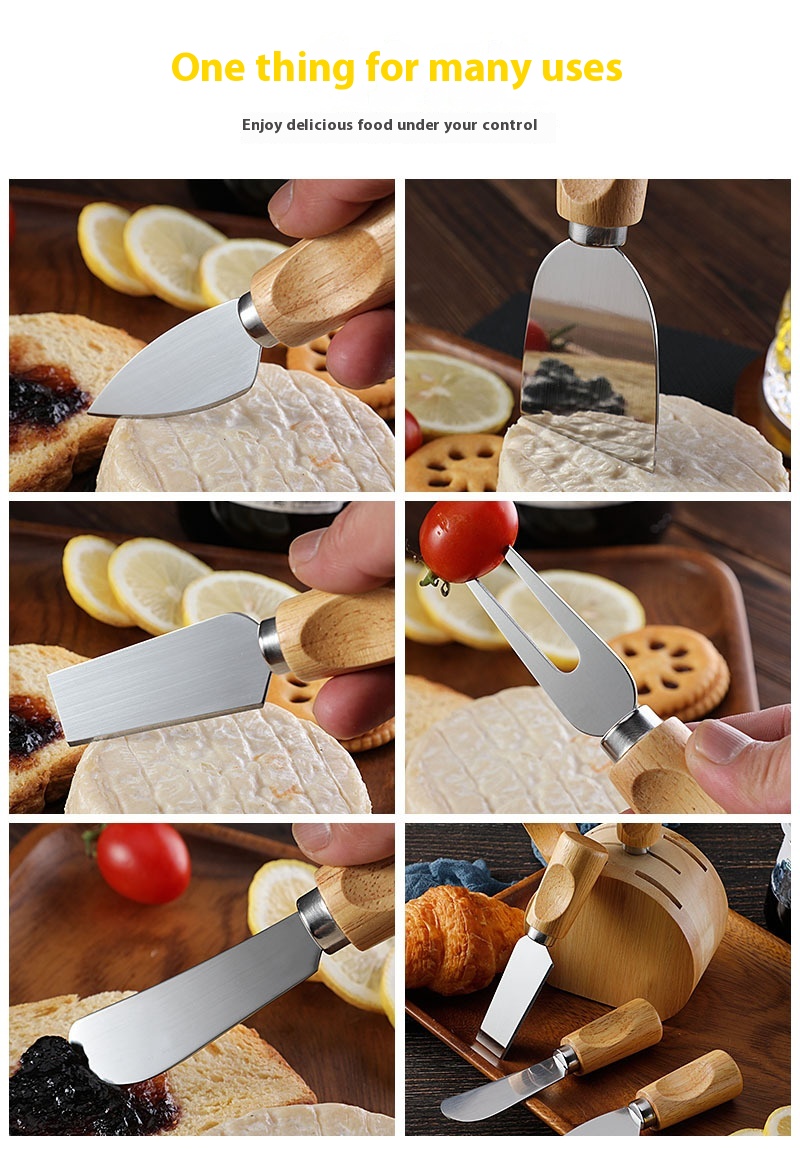 Title 15, Oak Seat Cheese Knife Suit Stainless Steel Fork...