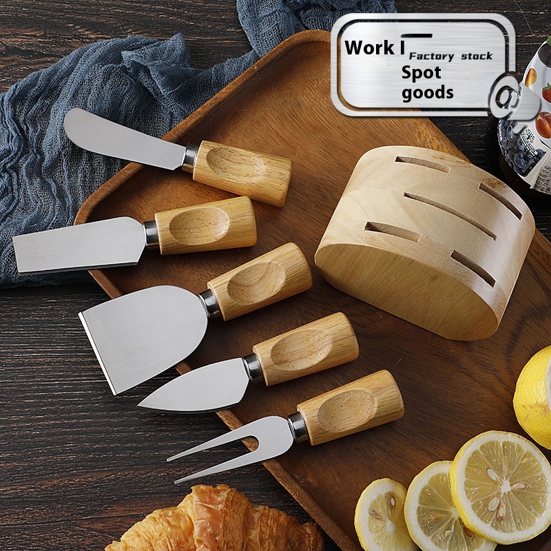 Title 16, Oak Seat Cheese Knife Suit Stainless Steel Fork...