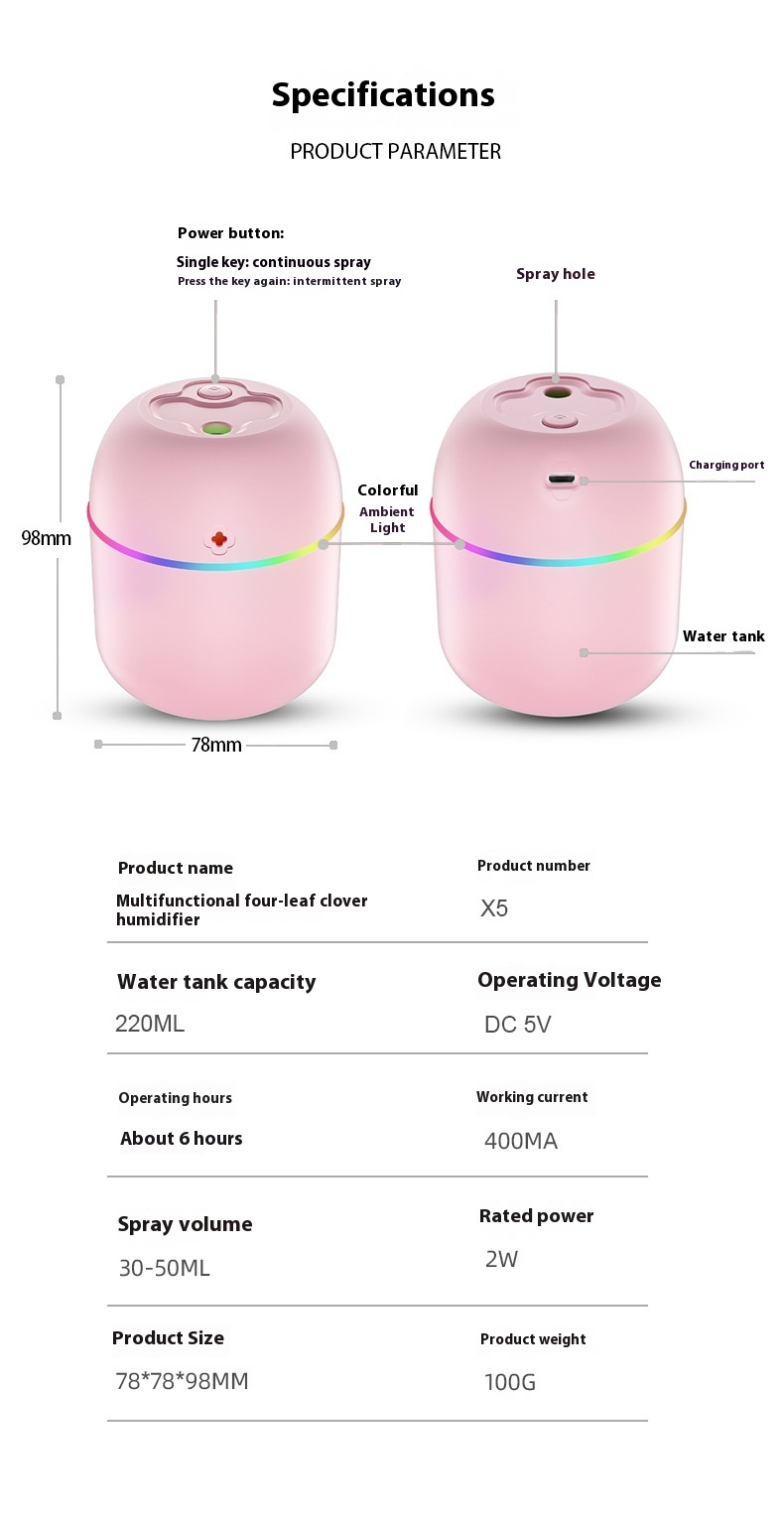 Title 5, Humidifier Vehicle-mounted Home Use Desktop Off...