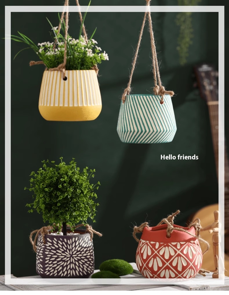 Title 1, Cradle And Flower Pot Hanging Creative Green Ra...