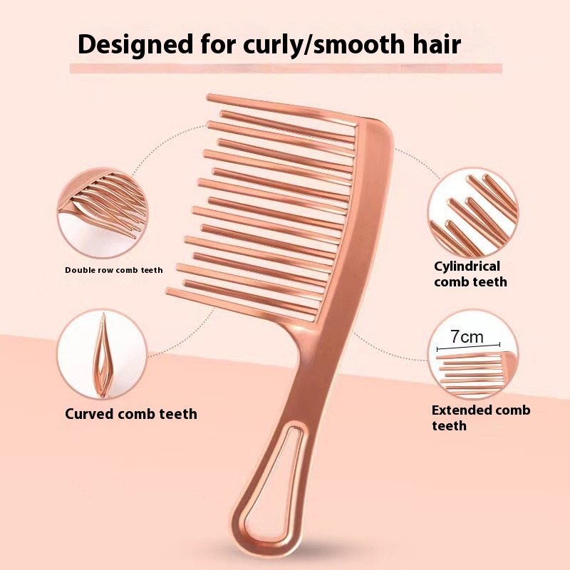 Title 5, Double Row Large Tooth Comb Curly Hair Design S...