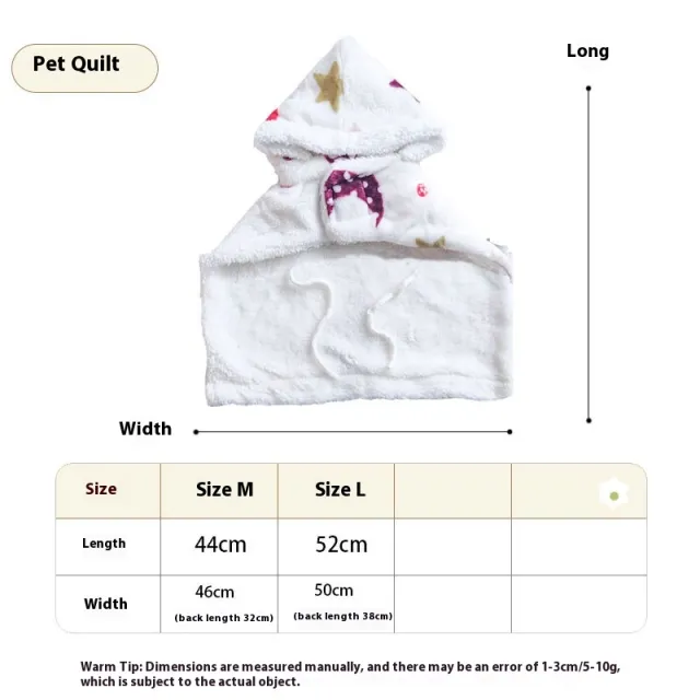 Coral Fleece Warm Portable Pet Cloak Pajamas White - Shop at LoveMi