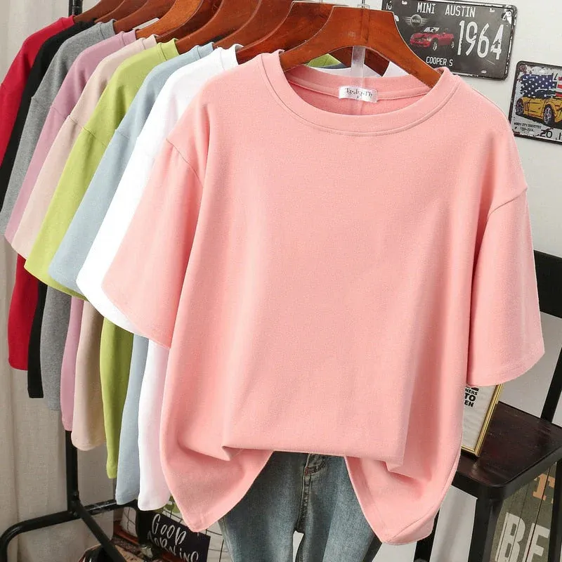 Summer T-shirt Custom Work Short Sleeve - Pink