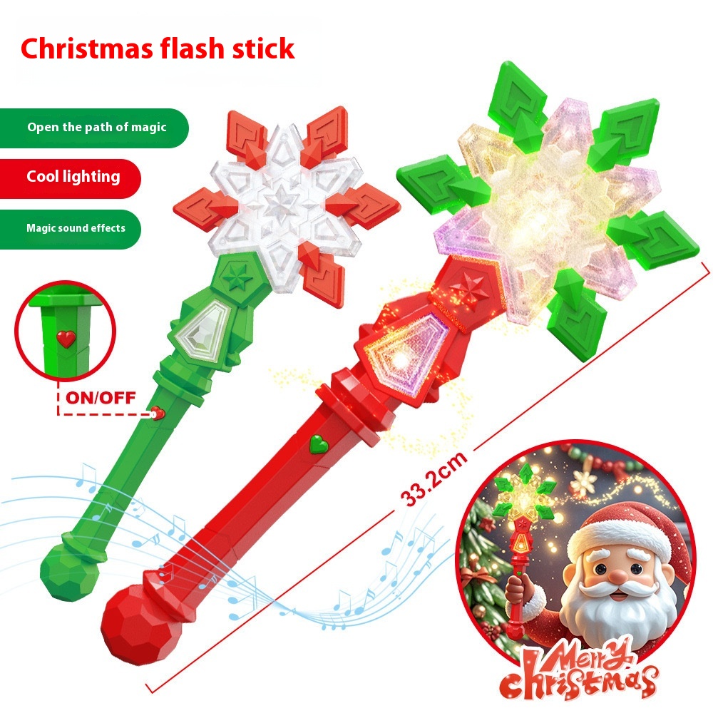 Title 2, Christmas Luminous Music Snowflake Stick Childr...