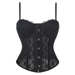 New Belly Contracting Corset Sexy Lace Breathable - Black - View 1