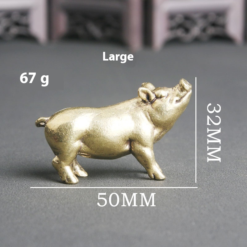 Title 8, Solid Brass Zodiac Pig Tea Pet Ornaments