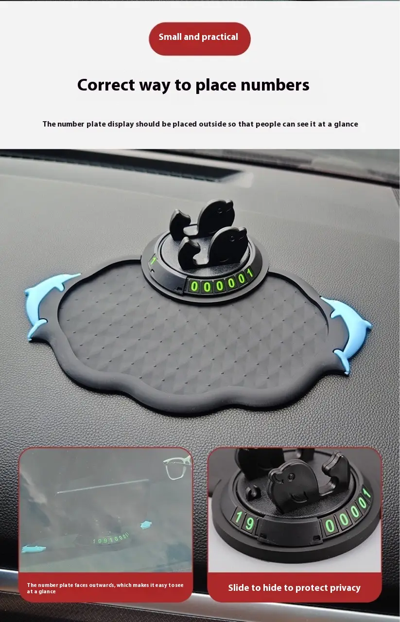 Mobile Dolphin Dashboard Non-slip Automobile Cushion Parking Number Plate