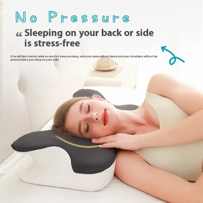 Memory Foam Neck Pillow, Supportive Travel Pillow for Airplane, Car and Train - detail photo 4