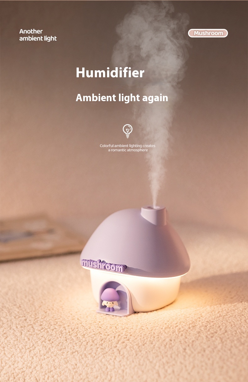 Title 4, Mushroom House Ambience Light Mute Humidifier