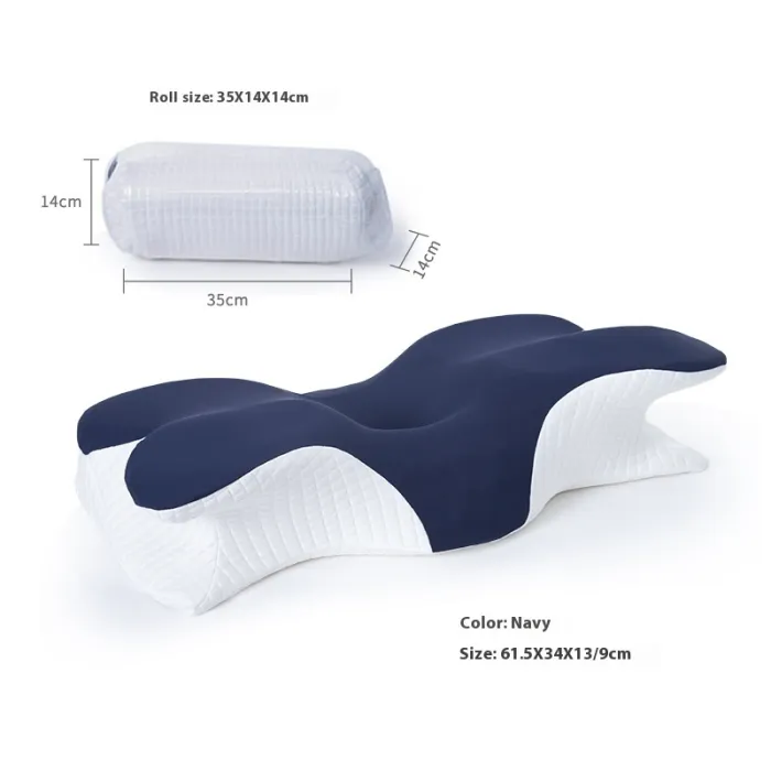 Memory Foam Neck Pillow, Supportive Travel Pillow for Airplane, Car and Train - detail photo 1