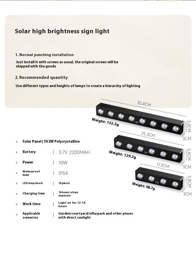 Title 11, Nuovo cartello solare da esterno con striscia l...