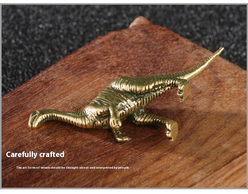 Title 5, Dinosaur Brass Ornaments Antique Distressed Tab...