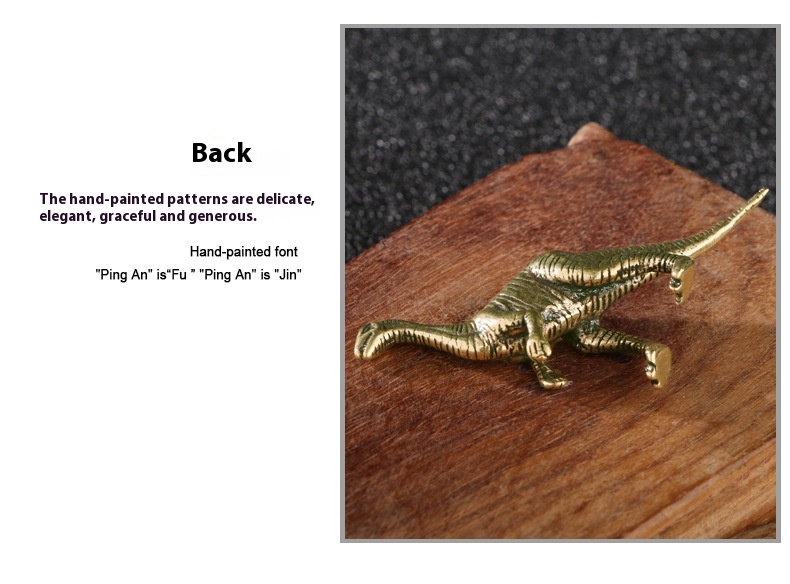 Title 3, Dinosaur Brass Ornaments Antique Distressed Tab...