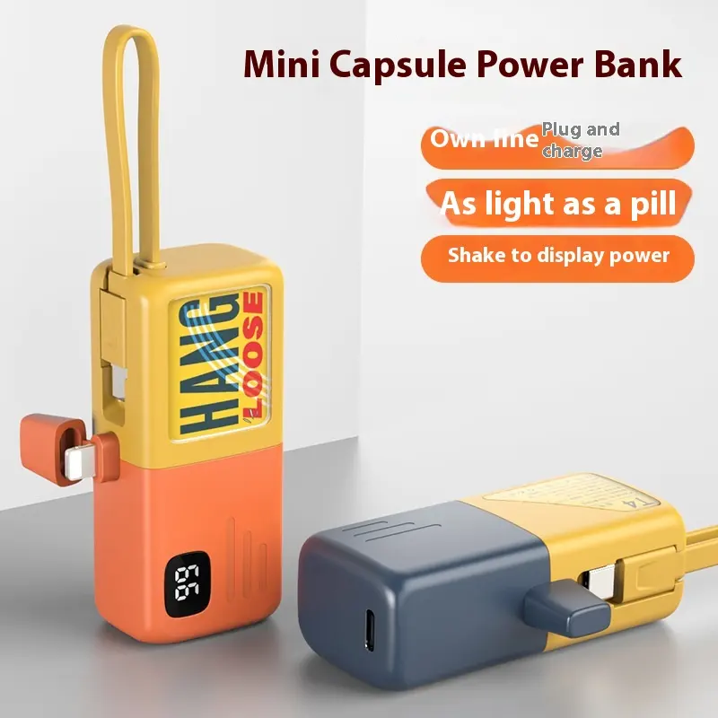 Mini Capsule Power Bank Two-way Fast Charging