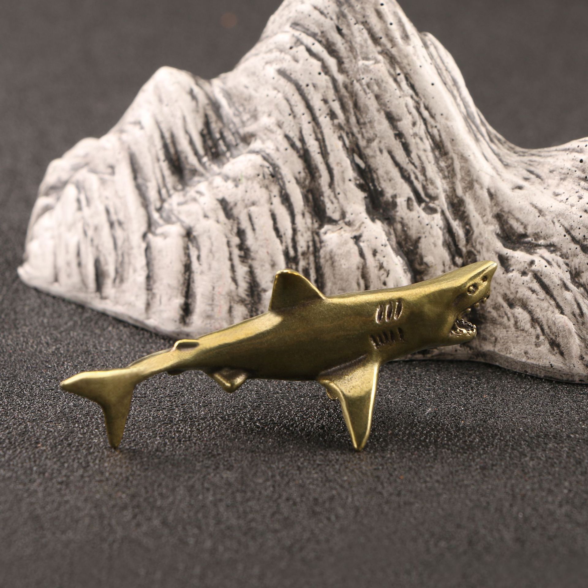 Title 5, Antique Reproduction Brass Shark Ornaments Tea ...