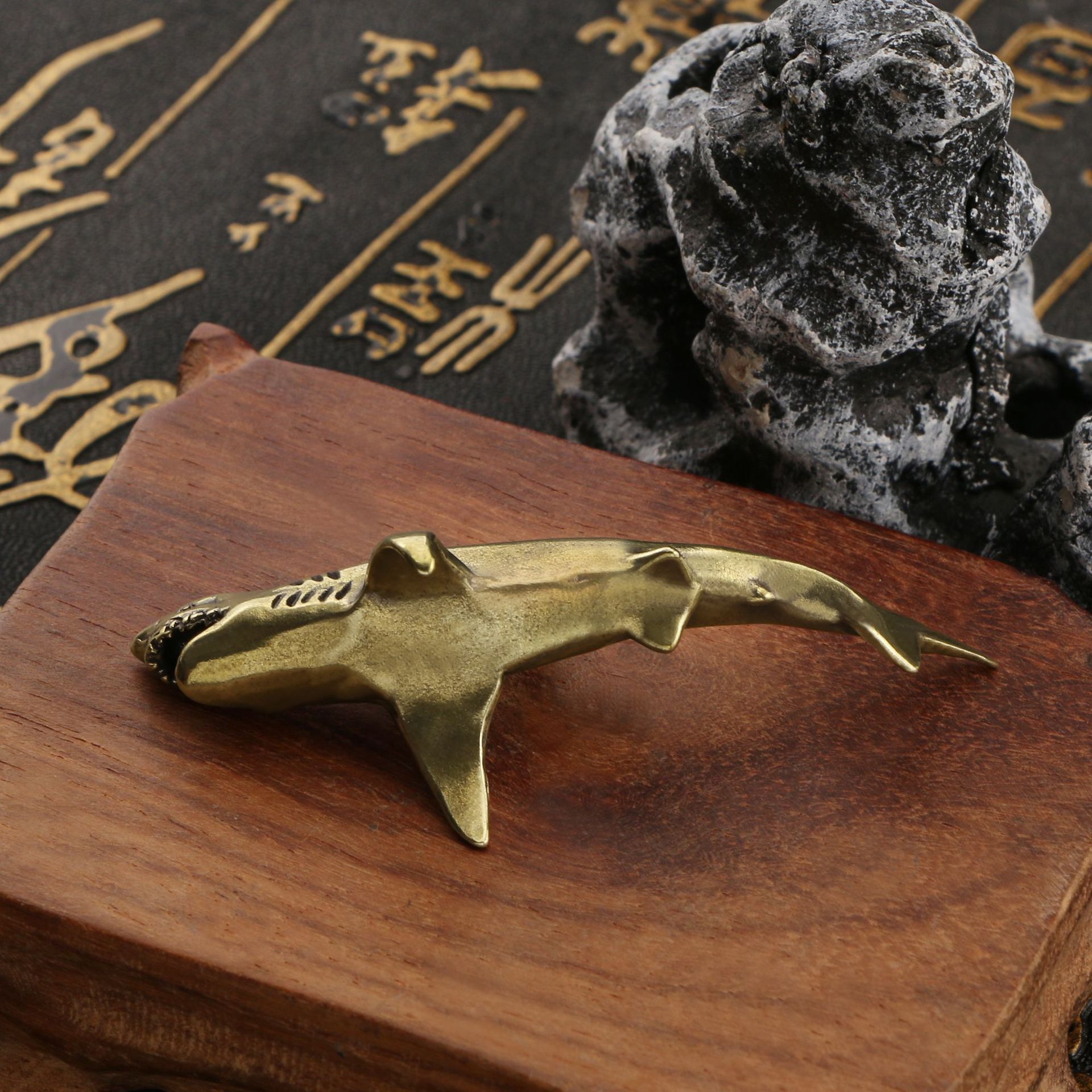 Title 4, Antique Reproduction Brass Shark Ornaments Tea ...