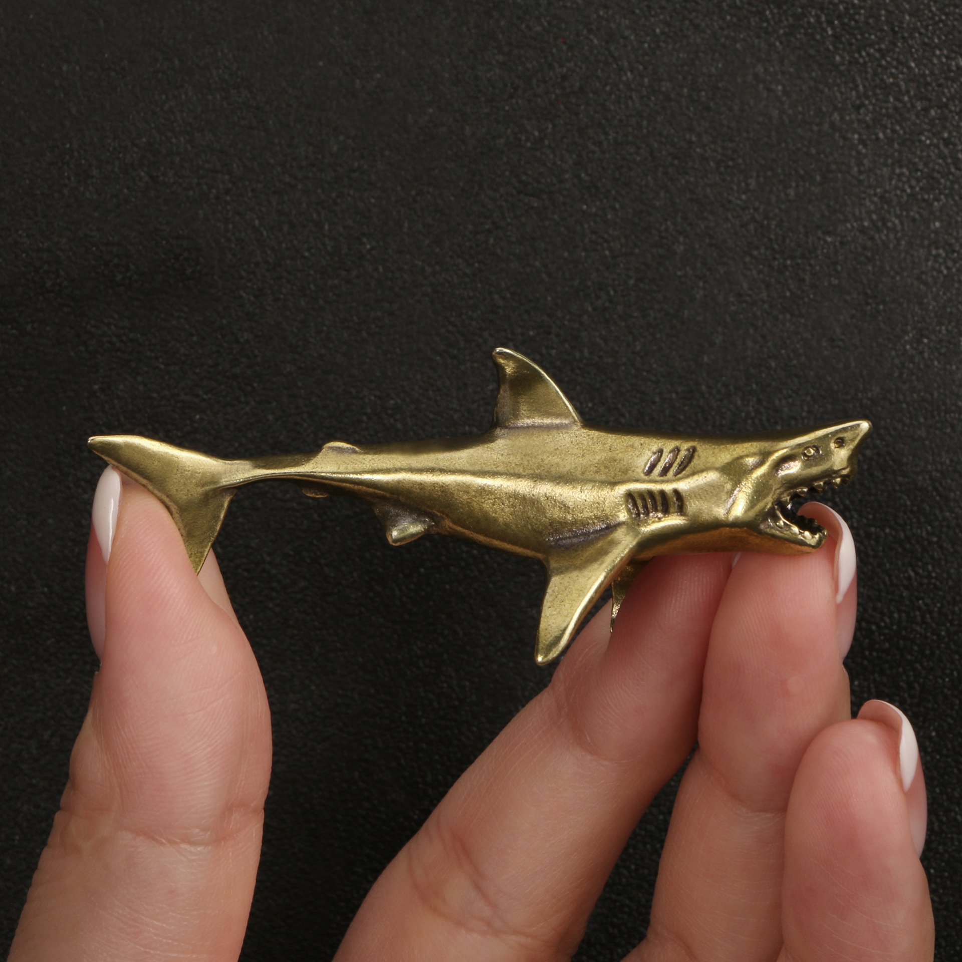 Title 2, Antique Reproduction Brass Shark Ornaments Tea ...