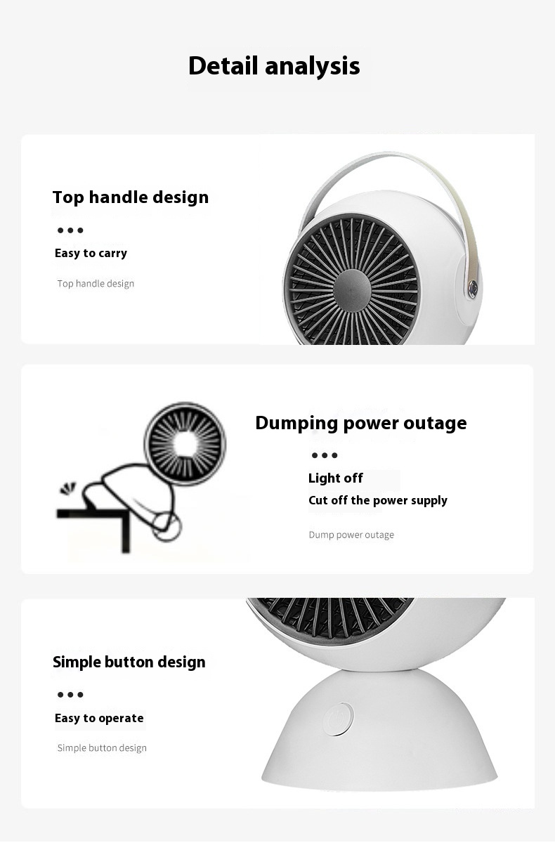 Title 8, Desktop Mini Fan Bedroom Heating Household Elec...