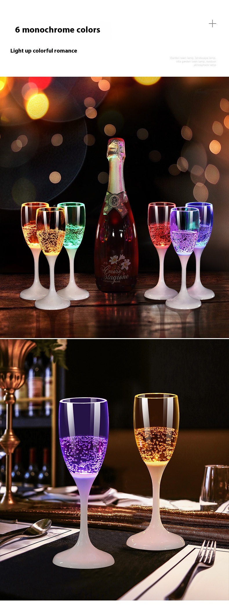 Title 3, Led Cup Bright Atmosphere In Water Champagne Gl...