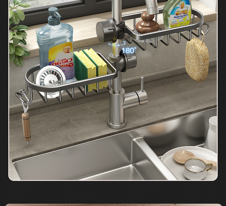 Title 10, Kitchen Faucet Scullery Multifunctional Storage...