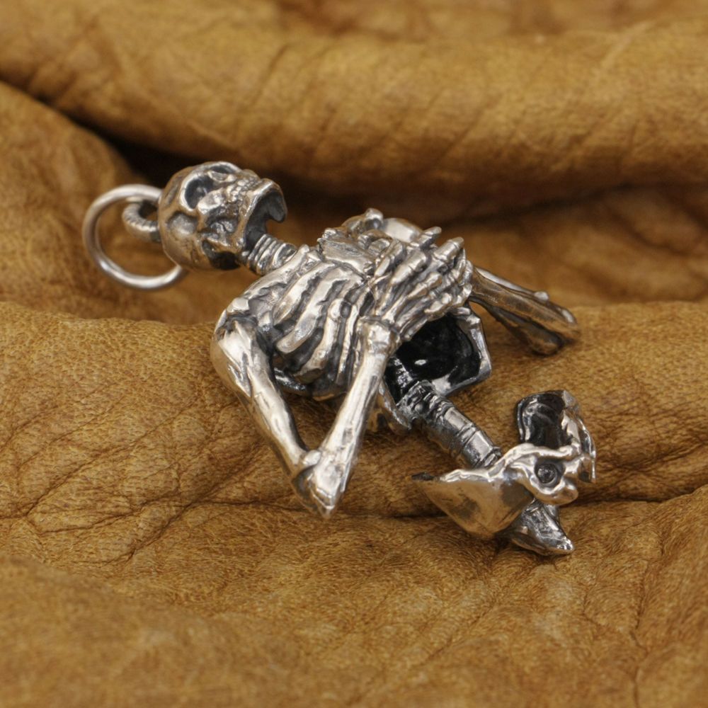 American Hip Hop Style Halloween Skull Pendant Choker Necklace