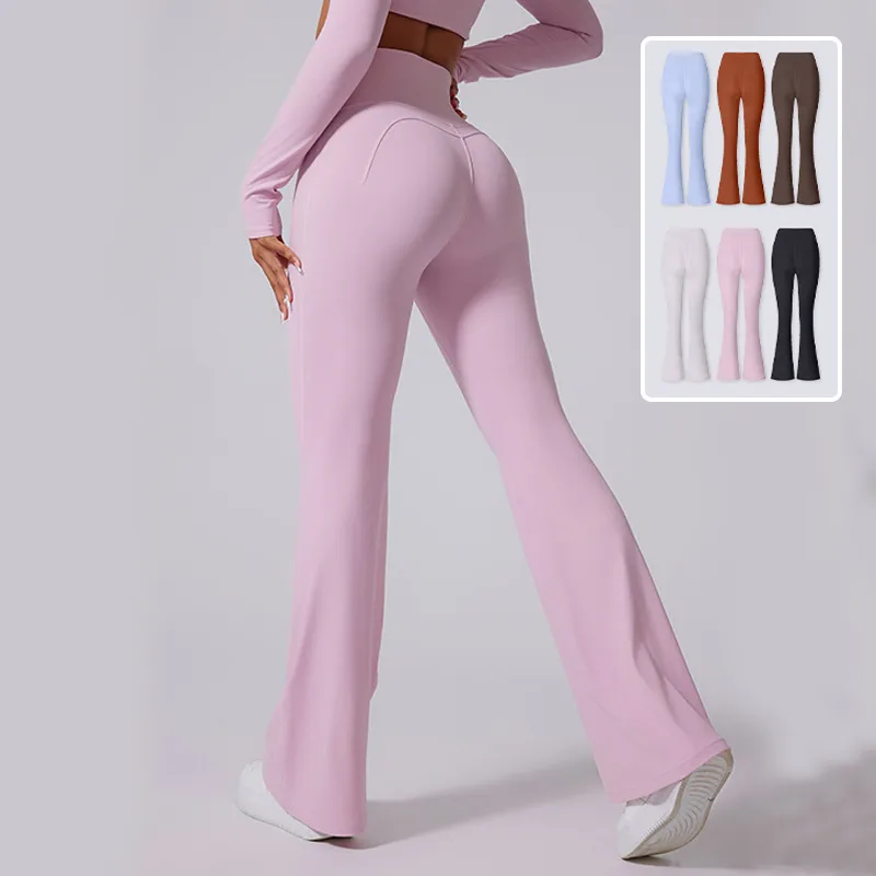 Women's Flared Pants Yoga High Waist Slim Tight Trousers