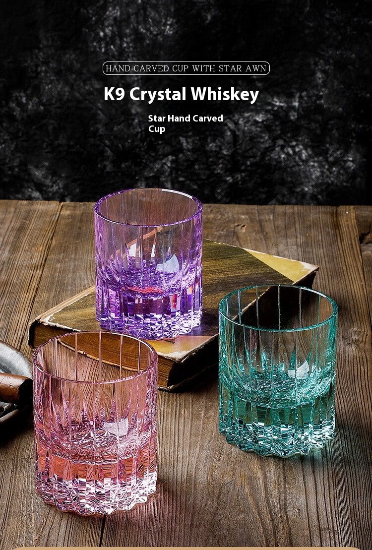 Title 9, K9 Crystal Handmade Lead-free Whiskey Glass. En...