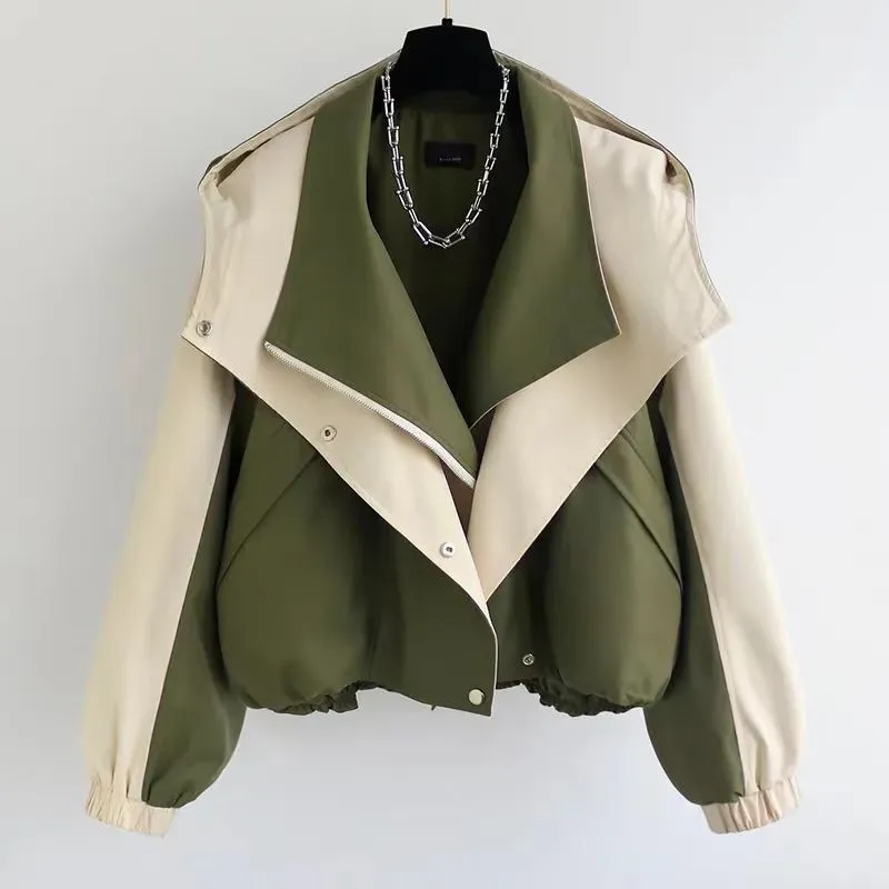 Cotton And Thickening Small Slimming Overall Trench Coat New - Green Double Layer