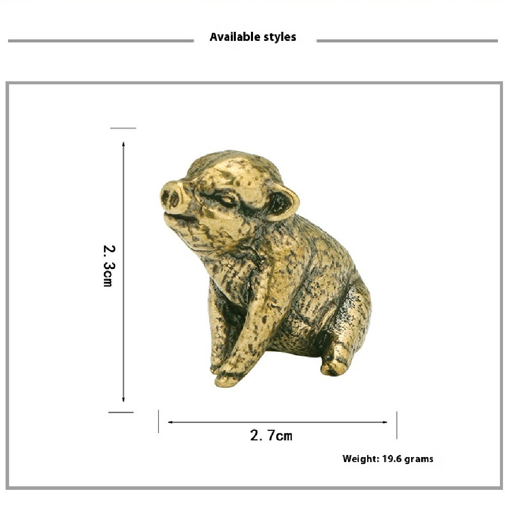 Title 1, Antique Copper Old Fortune Pig Brass Ornaments