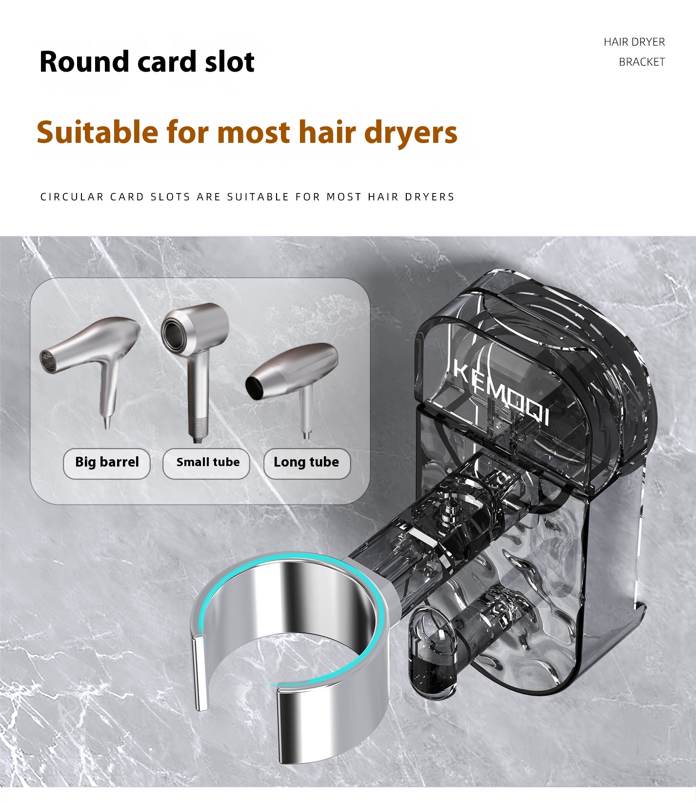 Title 2, Water Ripple Hair Dryer Rack Punch-free Suction...