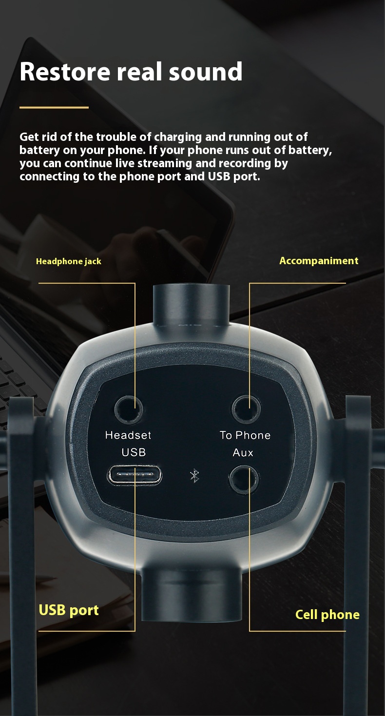 Title 5, USB Kapasitör Bluetooth Mikrofon Şarkı Söyleme ...